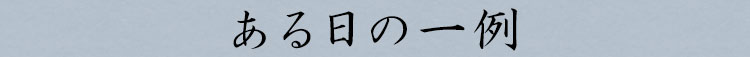 ある日の一例