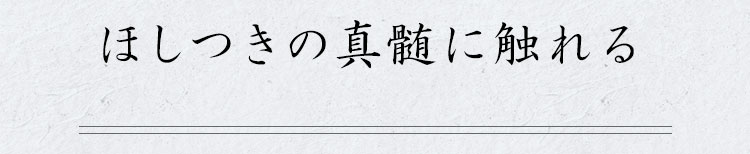 ほしつきの真髄に触れる